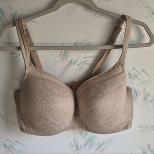 Cacique Nude Modern Lace Covered Lightly Lined Balconette Bra 40DDD